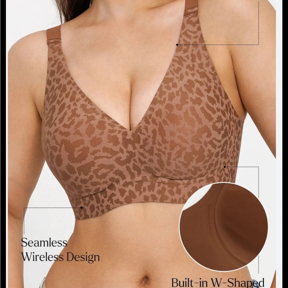NWT Popilush Tik Tok Viral Bold Retro Sexy Leopard Jelly Bras Set (2) Sz XL 38 D